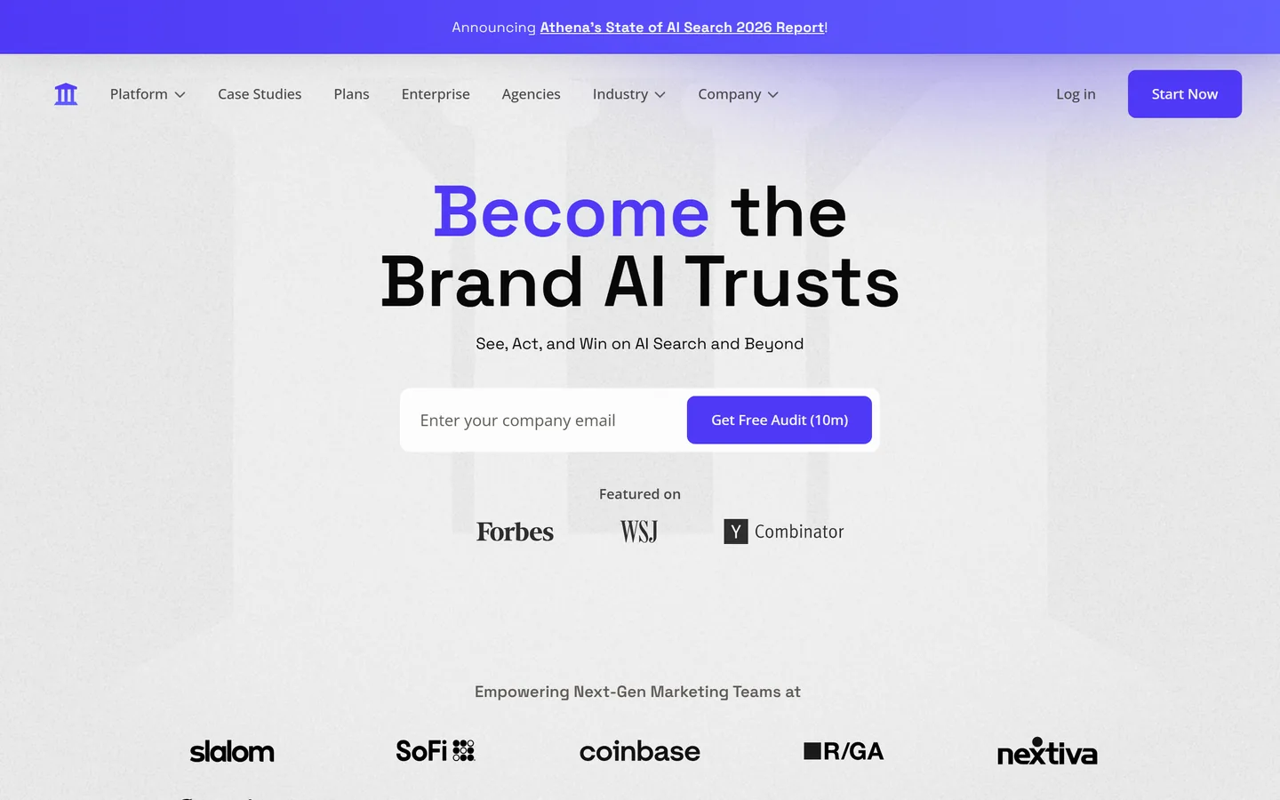 AthenaHQ homepage