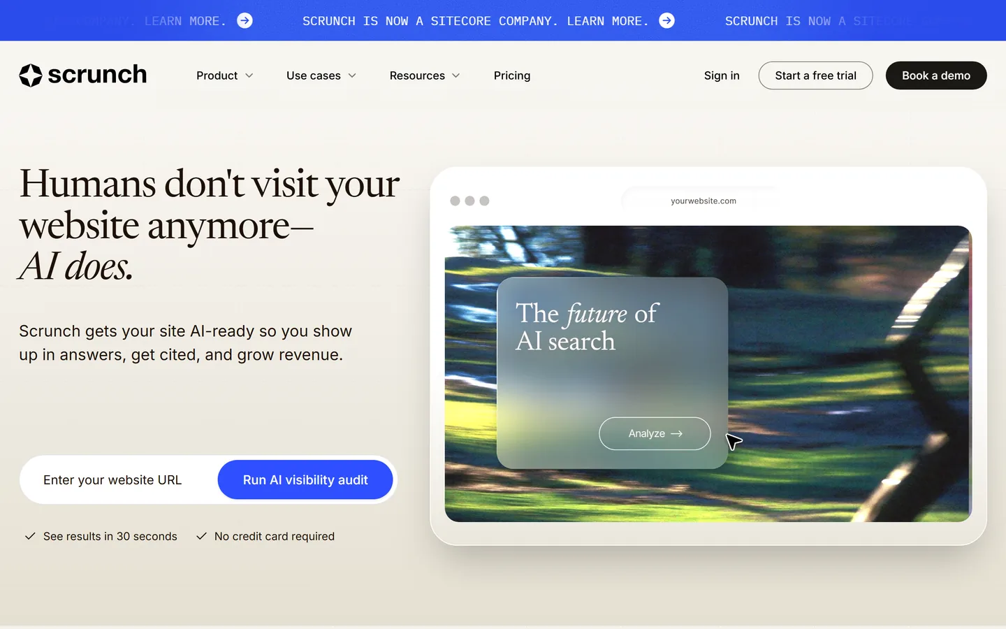 Scrunch AI homepage